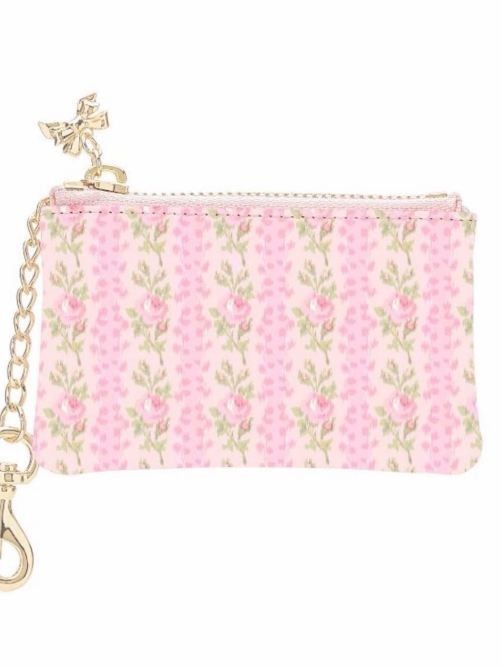 Pink Floral Zip Wristlet Coin Purse